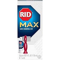 MAX Lice Removal Kit, Pesticide Free, Easy-to-Use, 100% Effective at Getting RID of Lice, Super Lice and Eggs, Includes 1 RIDvantage Comb and 1 Solution (4 Ounces), Multicolor, 2 Piece Kit