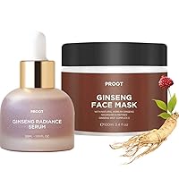 Ginseng Radiance Serum + Ginseng Face Mask Bundle | Formulated with 52% Korean Ginseng | Anti-Aging Formula for Wrinkles, Fine-Lines, Firmness and Elasticity | Korean Skincare, Cruelty-free