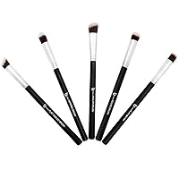 Mini Kabuki Makeup Brush Set – Beauty Junkees 5pc Professional Eyeshadow Make Up Brushes; Blending, Concealer, Contour Highlighter, Smudging Eye Shadow Cosmetics Affordable Cruelty Free