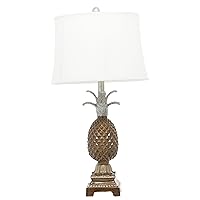 Deco 79 Polystone Fruit Room Table Lamp Pineapple Accent Lamp, set of 2 Lamp 15