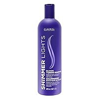 Clairol Professional Shimmer Lights Purple Shampoo, 16 fl. Oz, Neutralizes Brass & Yellow Tones, For Blonde, Silver, Gray & Highlighted Hair Packaging May Vary