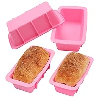 Silicone Mini Bread Loaf Pans for Baking Nonstick Small Toast Cake Bakeware 6.5 inch Rectangle Mould DIY Handmade Soap Set of 4