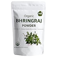 Organic Bhringraj Powder (Eclipta alba), Bhringaraj, Natural Herbal Hair Care, DIY Hair Oil Ingredient, Premium Quality 227g (8 oz)(0.5 lb)