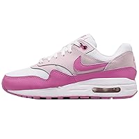 Nike Air Max 1 Big Kids' Shoes (FZ3559-100, White/Pink Foam/Playful Pink) Size 6.5