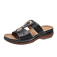 Sandals for Women Dressy,Women's 2021 Comfy Platform Sandal Shoes Summer Beach Travel Casual Slipper Flip Flops