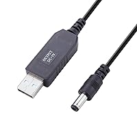 iGreely DC 5V to DC 9V USB Voltage Step Up Converter Cable 3.3ft/1m Power Supply Adapter Cable with DC Jack 5.5 x 2.5mm or 5.5 x 2.1mm, for Fan, Led Light, Wireless Router, Speakers and More Devices