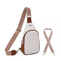 Women Small Crossbody PU Leather Chest Bag Sling Bag Satchel Daypack Shoulder backpack for traveling hiking Cycling