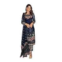 Indian/Pakistani Bollywood Designer Ready to Wear Party Wear Georgette Straight Fancy Salwar Kameez for Women