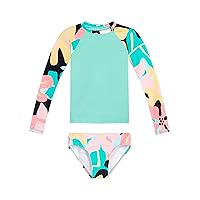 Kanu Surf Girls Long Sleeve Rashguard Upf 50 Two Piece Swim Set