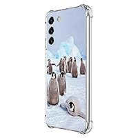 Galaxy S23 Plus Case, Cute Playing Penguin Drop Protection Shockproof Case TPU Full Body Protective Scratch-Resistant Cover for Samsung Galaxy S23 Plus 5G