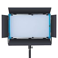 Bi-Color LED Soft Video Light Panel 3200K-5500K Adjustable by DMX/ App/Remote Controller with Barn Doors,Continuous Photography Lighting for Photo Studio Video Film