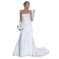 Wedding Dresses FNJ-1084W Beaded Strapless Wedding Dress with Double Satin Strips