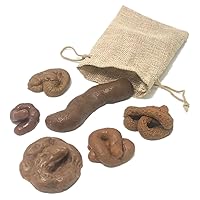 6pcs Poop Prank Toy Different Shapes Simulation Realistic Dog Poo Model Adult Pooping Favors Funny Joke Trick Stool Faeces with Package for Halloween April Fools' Day Party
