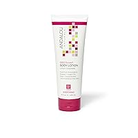 Andalou Naturals 1000 Roses Soothing Body Lotion, with Cocoa + Shea Butter, Aloe & Rosehip, Hydrating Sensitive Skin Lotion for Dry Skin, 8 Fl. Oz