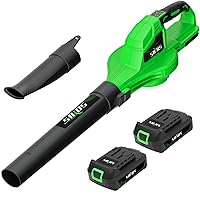 SOYUS Leaf Blower, 20V Leaf Blower Cordless with 2x2.0Ah Battery and Charger, 150 MPH Electric Leaf Blower with Two-Speed Mode, Blowers for Lawn Care, Debris Dust Cleaning