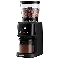 SHARDOR Conical Burr Coffee Bean Grinder with Precision Timer, Touchscreen Adjustable Electric Burr Mill with 31 Precise Settings for Home Use, Matte Black