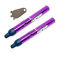Butane Torch Lighter, Fengfang Metal All-in-One Tube Built-in Detachable Refillable Butane Torch Handheld Lighter. Purple(2PCS)