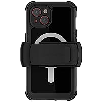 Ghostek Nautical iPhone 15 Waterproof Case with Holster Clip - Screen & Camera Protector, MagSafe Compatible, Heavy Duty Protection (6.1 Inch, Black)