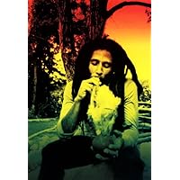 Artist Unknown Bob Marley Poster, Rasta, Smoking Weed, Reggae Music Legend