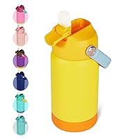 12oz Kids Insulated Water Bottle, Leak-proof Toddler Cup With Straws Lids, Kids Water Bottles For School Boys Girls, Stainless Steel Vacuum Insulated Bottle For Kids, BPA Free, Mix3