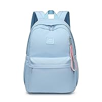 Caran·Y Kids Backpack Girls and Boys Large Space Waterproof Classic School Backpack Light Weight Medium Size Multi-pocket Aqua Blue Toddler Backpack Suitable For 3 To 10 Years old（Aqua Blue）