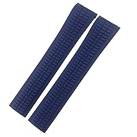 for Patek AQUANAUT Philippe 5164A 5167A Metal Pins Orange Brown Watch Belt Rubber Watchband 21mm Silicone Strap (Color : Blue, Size : Rose Buckle)