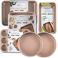 Passionate Baker Premium Nonstick Bakeware 6-Piece Set, Including Round Cake Pans, 9x13 inch Cake Pan, Square, Loaf, Muffin Pan