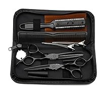 Hair Cutting Scissors Kits,Stainless Steel Hairdressing Shears Set Thinning/Texturizing Scissors,Barber Scissors with Pouch for Salon, Home, Men, Women