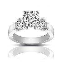 1.25 ct Women's Round Cut Diamond Engagement Ring in White Gold in Platinum