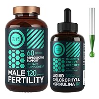 WILD FUEL Male Fertility Supplement and Liquid Chlorophyll Health and Wellness Bundle