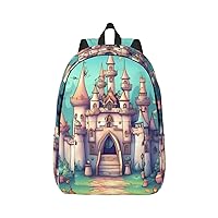 Stylish Canvas Casual Lightweight Backpack For Men, Women,Classical Castle Laptop Travel Rucksack