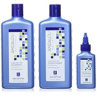 Andalou Naturals Age Defying Hair Thinning Treatment System, 3 Piece Kit