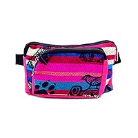 Southwest Aztec Tribal Print Pattern Adjustable Buckle Fanny Pack Waist Bag - Handmade Belt Pouch Boho Travel Accessories (Pink/Stripes)