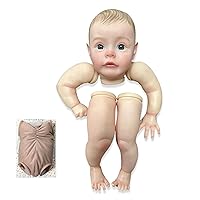 TERABITHIA 24Inches Hand Painted Hair Already Painted Kits Realistic Reborn Baby Doll Parts with Visible Veins Lifelike Newborn Awake Doll Kits Cloth Body and Eyes Included
