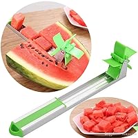 Stainless Steel Watermelon Slicer Cutter Novel Windmill Watermelon Cutter Tongs Knife Corer Fruit Vegetable Tools Kitchen Gadgets (1 pack)