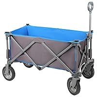 PORTAL Collapsible Wagon Cart, Heavy Duty Foldable Wagons Carts with Wheels, Folding Utility Wagon for Camping, Shopping, Garden, Sports, Beach