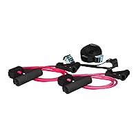 Portable Resistance Bands Kit with Control Track for Home Gym Fitness Workout Equipment, Steel-Buckle Door Strap, Cam Buckle Cable Cradle, 2 Workout Bands Handle Sets, Pink & Magenta