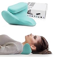 Neck and Shoulder Relaxer,Cervical Traction Device for Cervical Spine Alignment, Muscle Relaxation, TMJ Pain Relief, Neck Stretcher with Magnetic Pillowcase for Spine(Green)
