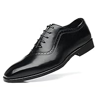 Men's Dress Oxfords Shoes Leather Lined Classic Modern Formal Oxford Brogue Lace Up Business Casual Shoes
