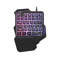 Gaming Keyboard Wired Ergonomic Single Hand USB LED Backlit Mechanical Feel Keyboard Computer Accessories 2