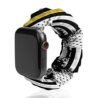 Vintage 911 Dispatcher Thin Gold Line Flag Watch Band Compitable with Apple Watch Elastic Strap Sport Wristbands for Women Men