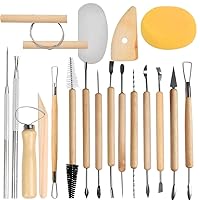 ATPWONZ 19 Pcs Pottery Tools Clay Sculpting Tool Set, Ceramic Clay Carving Tools Set for Beginners Expert Art Crafts Kid's After School Pottery Classes Club Children Students