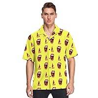 vvfelixl Screaming Mouth Pizza Lover Hawaiian Shirt for Men,Men's Casual Button Down Shirts Short Sleeve for Men S