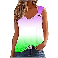 Womens Tank Tops Summer Sleeveless T Shirt Solid Color Casual Tops Athletic Tanks V Neck Tunic Shirts Street Outfits