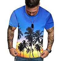 Men 3D Printed T Shirt Summer New Full Plus Size Cool Hawaiian Printing Top M-3XL