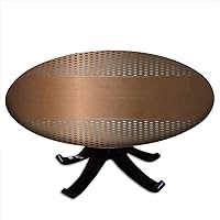 Industrial Round Tablecloth, Perforated Grid Plate Steel with Dots Illustration Futuristic Technology Theme, Suitable for Wedding/Banquet/Restaurant/Party, Fit for 44