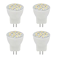 MR8 LED Light Bulbs 2W AC/DC12V G4 Bi-pin LED Bulbs for Outdoor Low Voltage Landscape Lighting and Tree Lights, Warm White 2700K-3000K, Beam Angle 120° , Pack of 4