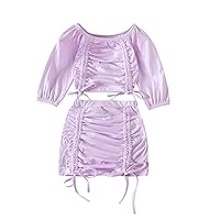12 Month Baby Girl Clothes Toddler Girls Winter Fashion Drawstring Designed Long Sleeve Solid (Purple, 12-18 Months)