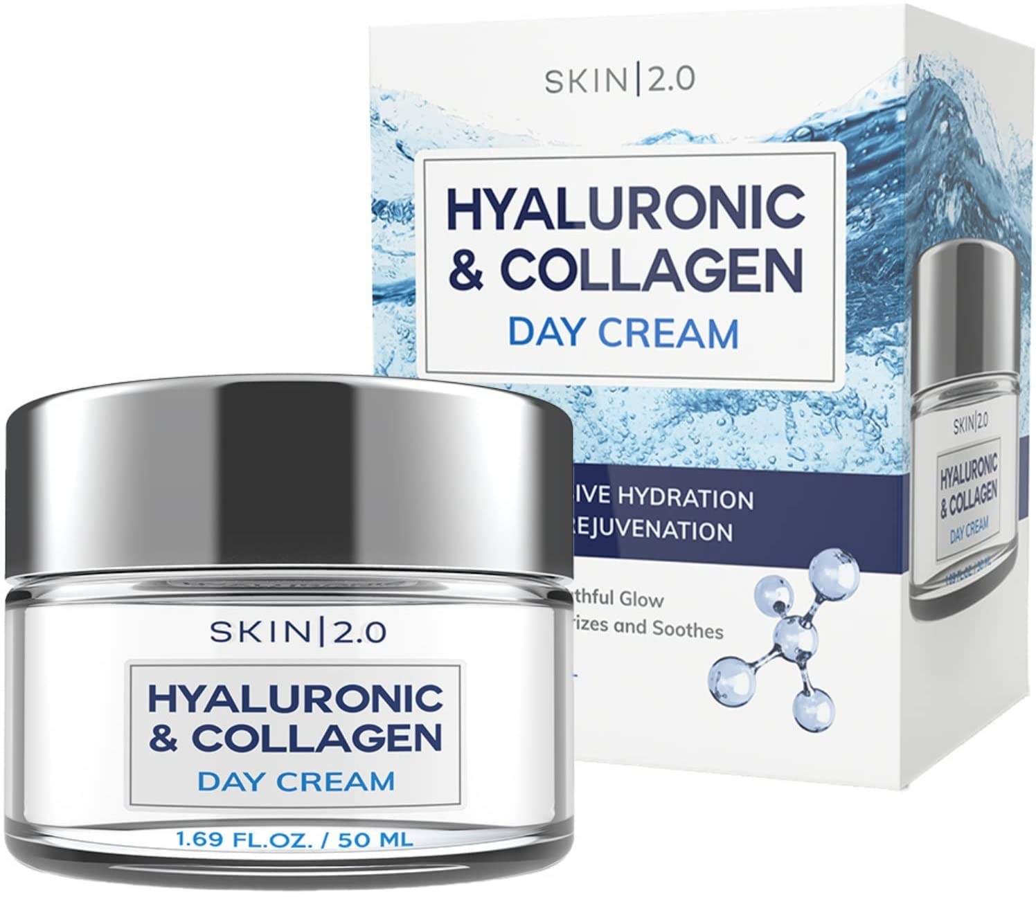 Skin 2.0 Hyaluronic & Collagen Beauty Value Set - Serum, Moisturizer & Face Masks