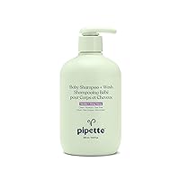 Pipette Baby Shampoo and Body Wash - Vanilla + Ylang Ylang, Tear-Free Bath Time, Hypoallergenic, Moisturizing Plant-Derived Squalane, Non-Toxic, Sulfate Free, 11.8 fl oz
